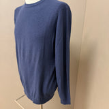 Maglia Kangra Girocollo in Cotone Blu Texture Bouclé - Taglia 52