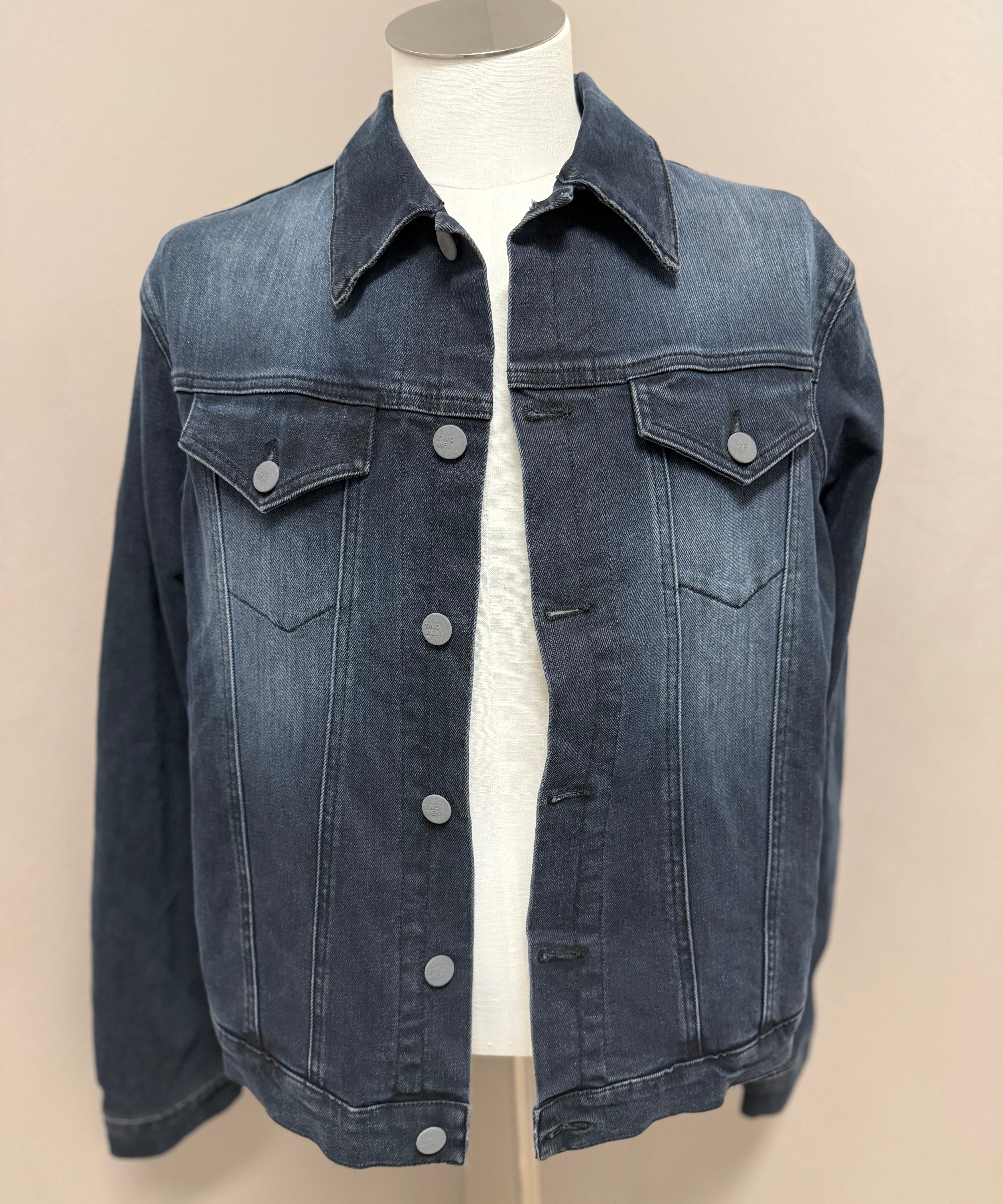 Two Men Padded Denim Jacket size XL Blue