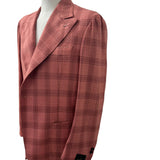 Ahora Napoli – Giacca Sartoriale Monopetto a Quadri in Pura Lana Drapers – ROSA MATTONE / BORDEAUX