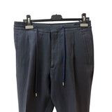 Pantaloni Lardini elasticizzati con coulisse grigio/blu in lino taglia M