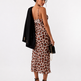 Midi Animal Print Dress with Crisscross Straps