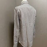 GHR – Camicia Uomo a Righe Verticali in Cotone – Marrone e Bianco, immagine 5