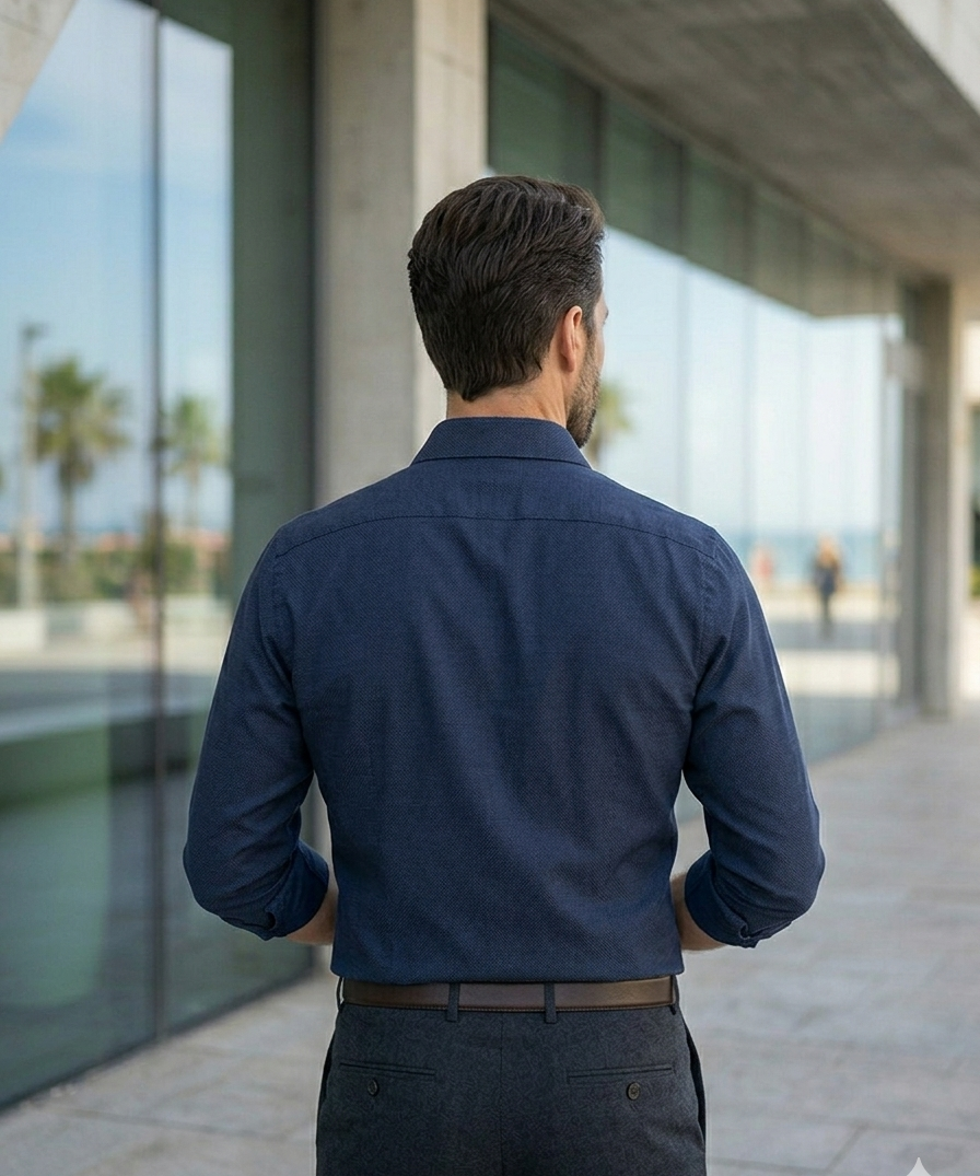 Lowbrand Tropical Wool Shirt - Peacoat Blue -