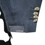 Lardini - Giacca Doppiopetto in Cotone e Lino Chevron - Blu, immagine 4