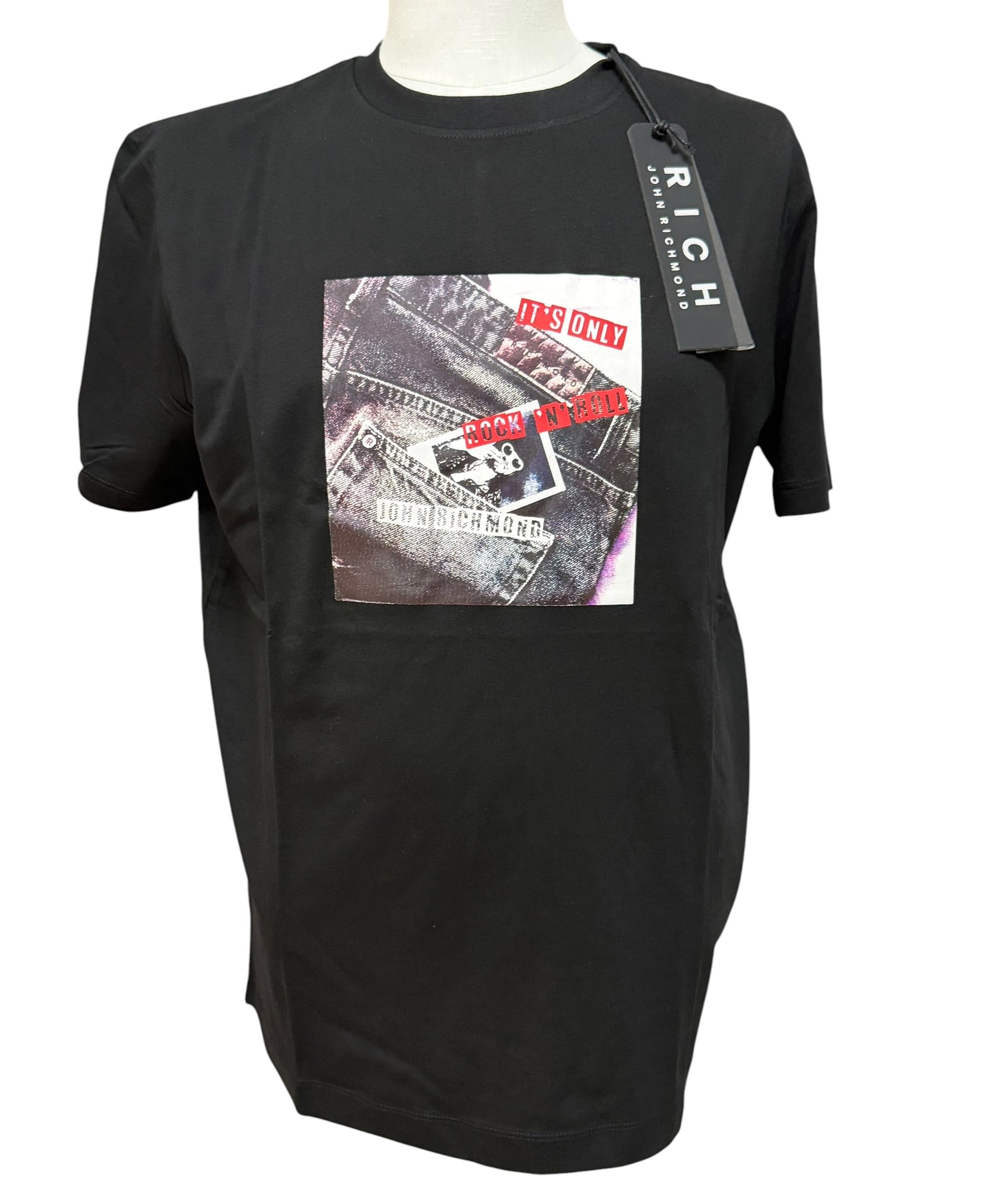 John Richmond "Rock 'N' Roll" T-Shirt - Black - Size L (50)