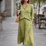 Flowy sage green viscose shirt