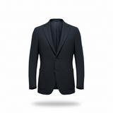 Giacca Monopetto Lardini in Lana, Seta e Lino - Blu Navy