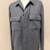 Lardini Overshirt in Lana Vergine e Kashmir Grigio Melange