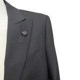 Lardini Sartorial Suit - Black Fresco Wool size 50
