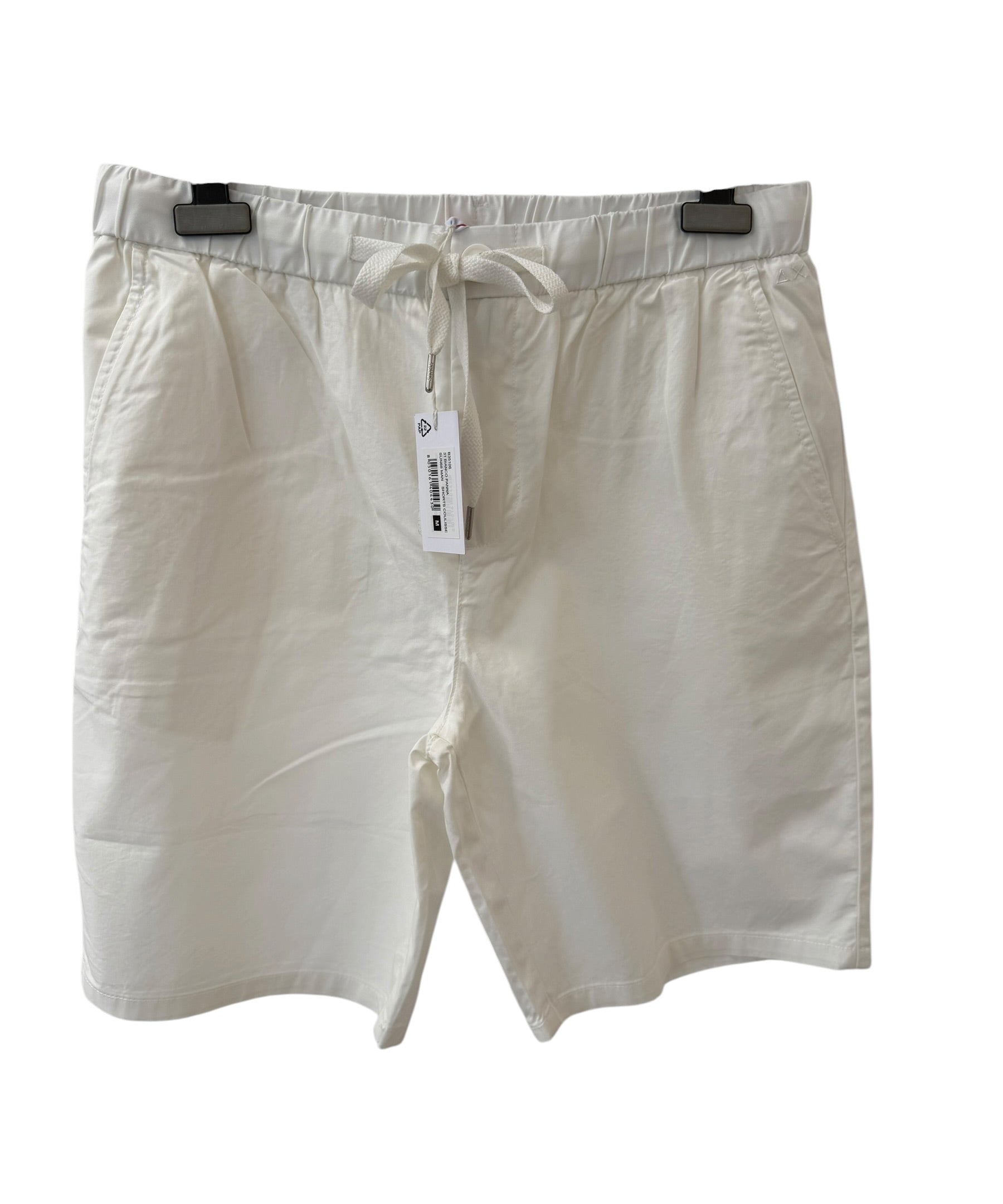 SUN68 – Cotton and Tencel Drawstring Shorts – White Size M