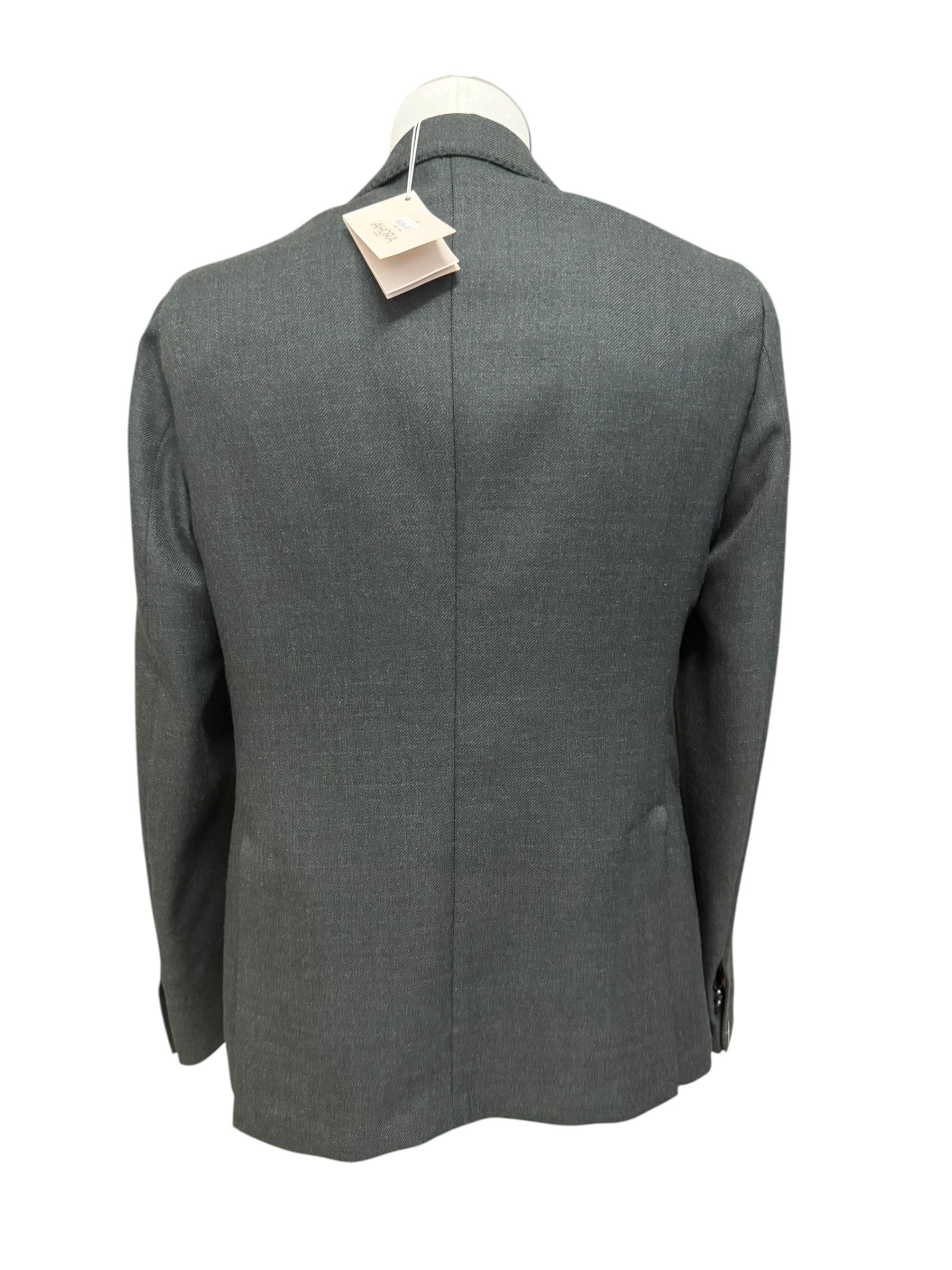 Ahora Napoli – Abito Sartoriale Monopetto in Misto Lana – Verde Scuro / Antracite, immagine 8