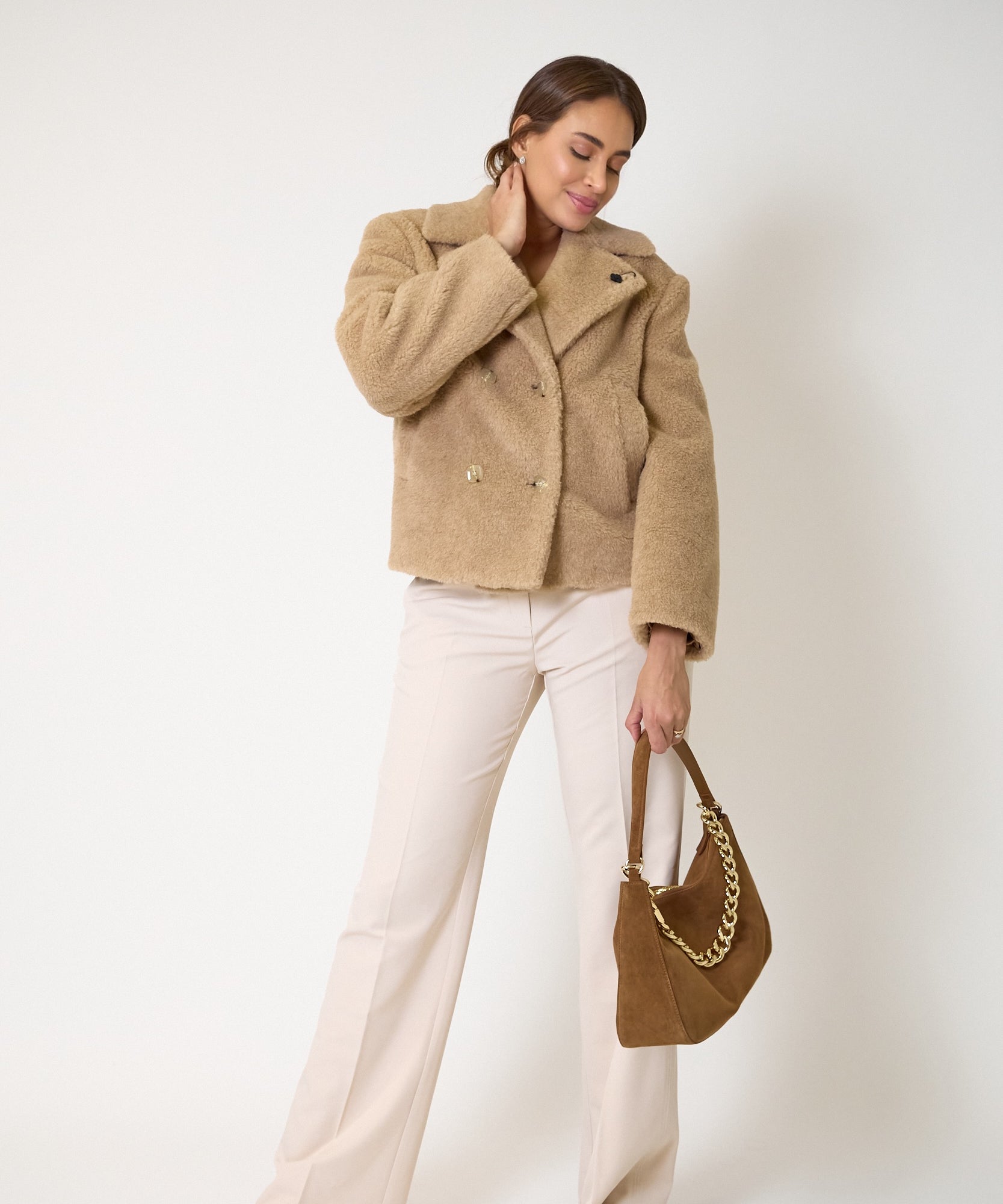 Borsa Hobo Liliane in Pelle Scamosciata Twinset, immagine 2