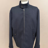 Lardini – Giubbotto Harrington in Panno di Lana Loro Piana "Capolavoro" – Blu Notte