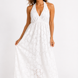 Long Halter Lace Dress