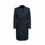Lardini Double-Breasted Wool Coat - Midnight Blue