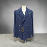 Cappotto Officina 36 Kim Doppiopetto in Misto Lana Blu