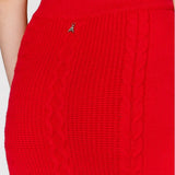 Slim red midi skirt