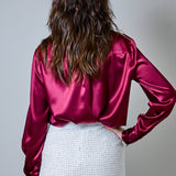 Lardini Women's Burgundy Satin Shirt