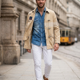Giacca Fay Archive 4 Ganci in Cotone Denim – Beige taglia 48 (M)