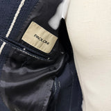 Giacca Paoloni Blu a Righe Bianche in Maglia – Taglia 50
