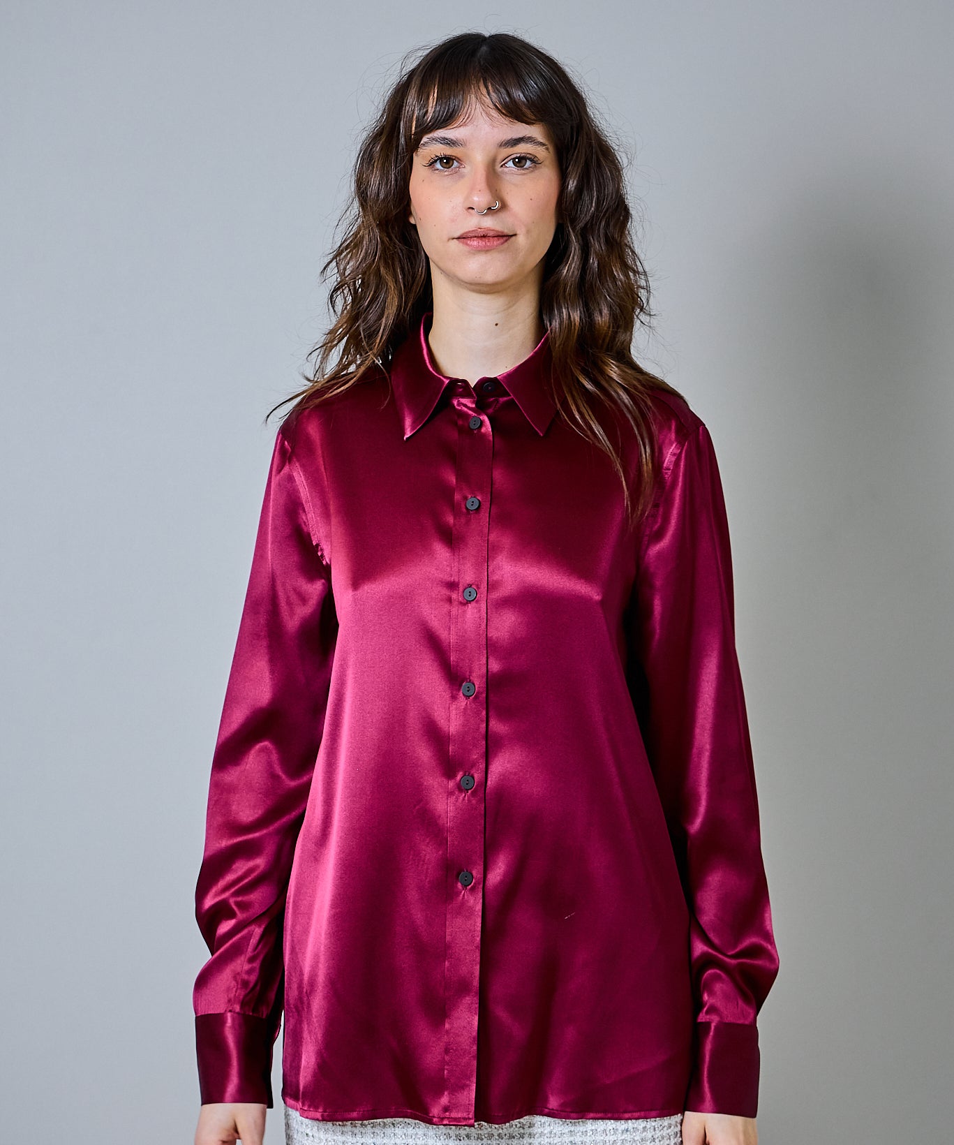 Camicia Lardini Donna satinata bordeaux