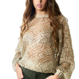 Wool and mohair blend animal print jumper