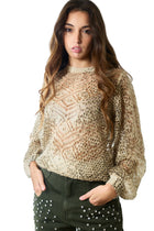 Suéter de lã e mohair com estampa animal