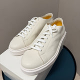 Doucal's Sneakers – Cream Hammered Leather