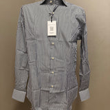 Xacus Camicia a Righe bianche e blu in Cotone taglia collo 42