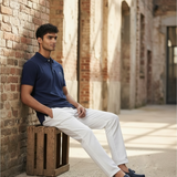 Aspesi Short Sleeve Polo Shirt - 100% Cotton Navy Blue