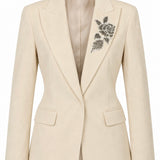 Completo Twinset con Blazer Ricamo Gioiello e Pantalone Wide Leg