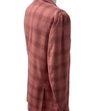 Ahora Napoli – Giacca Sartoriale Monopetto a Quadri in Pura Lana Drapers – ROSA MATTONE / BORDEAUX