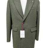 Manuel Ritz – Cappotto Monopetto in Misto Lana con Pin Rever – Verde Militare, immagine 8