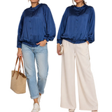 Satin hooded shirt