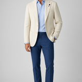 Lardini Giacca Monopetto in Misto Lana, Alpaca e Seta Crema