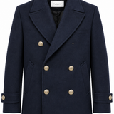 Cappotto Uomo Doppiopetto Blu Navy con Bottoni Gioiello – Stilosophy Ernest