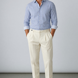 PT Torino Pantalone Carrot Fit in Cotone Elasticizzato Panna XL (52)