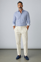 PT Torino Pantalone Carrot Fit in Cotone Elasticizzato Panna XL (52)