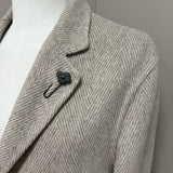 Lardini – Cappotto Monopetto Devin in Pura Lana e Cashmere Spinato – Beige Chiaro