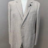 Lardini Sartorial Cotton and Linen Jacket – Beige and Brown Check Pattern size 54