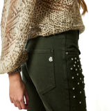 GAëLLE Paris Embellished Denim Trousers