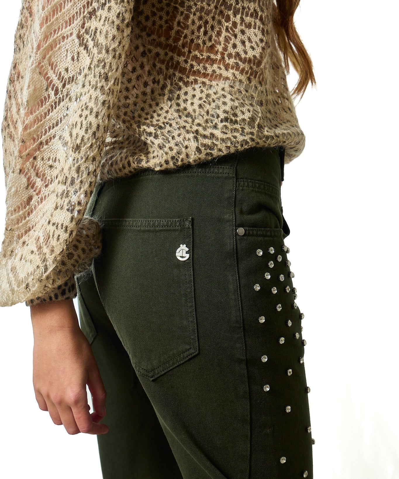GAëLLE Paris Embellished Denim Trousers