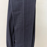 Pantalone Berwich Gessato "Spiaggia" in Misto Lana Stretch Blu Navy