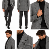Giacca Uomo Lardini Principe di Galles in Lana Vergine e Cashmere – Grigio