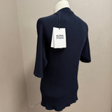 Alpha Studio Ribbed Blue Cotton T-Shirt – Size 50