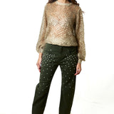 GAëLLE Paris Embellished Denim Trousers