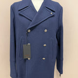 Cappotto Officina 36 Kim Doppiopetto in Misto Lana Blu