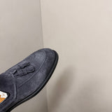 Mocassini Doucal’s Uomo Taglia 42 - Camoscio Grigio con Nappine