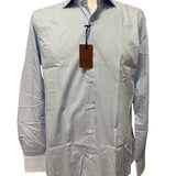 Camicia Barba Napoli a Righe Bianco e Azzurro – Taglia L (Collo 41)