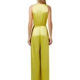 Fluid crêpe jumpsuit with bra accessory